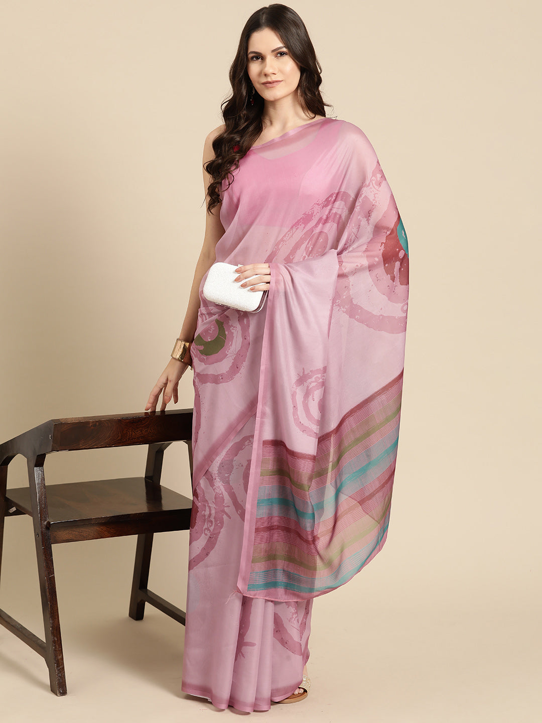 Women's Soft Silk Color Blocked Digital Printed Saree