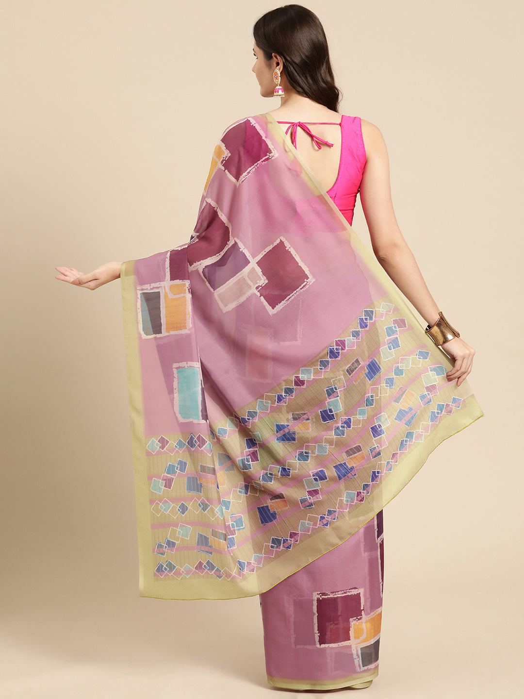Women's Soft Silk Color Blocked Digital Printed Saree