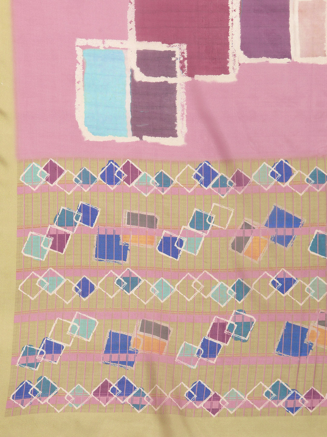 Women's Soft Silk Color Blocked Digital Printed Saree