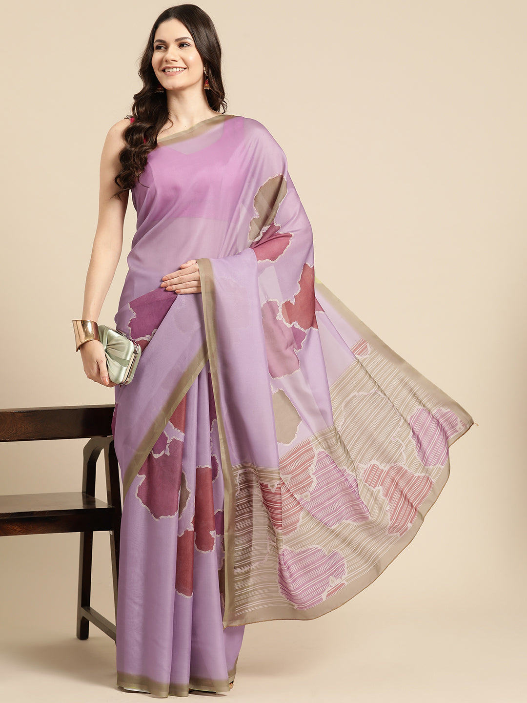 Women's Soft Silk Color Blocked Digital Printed Saree
