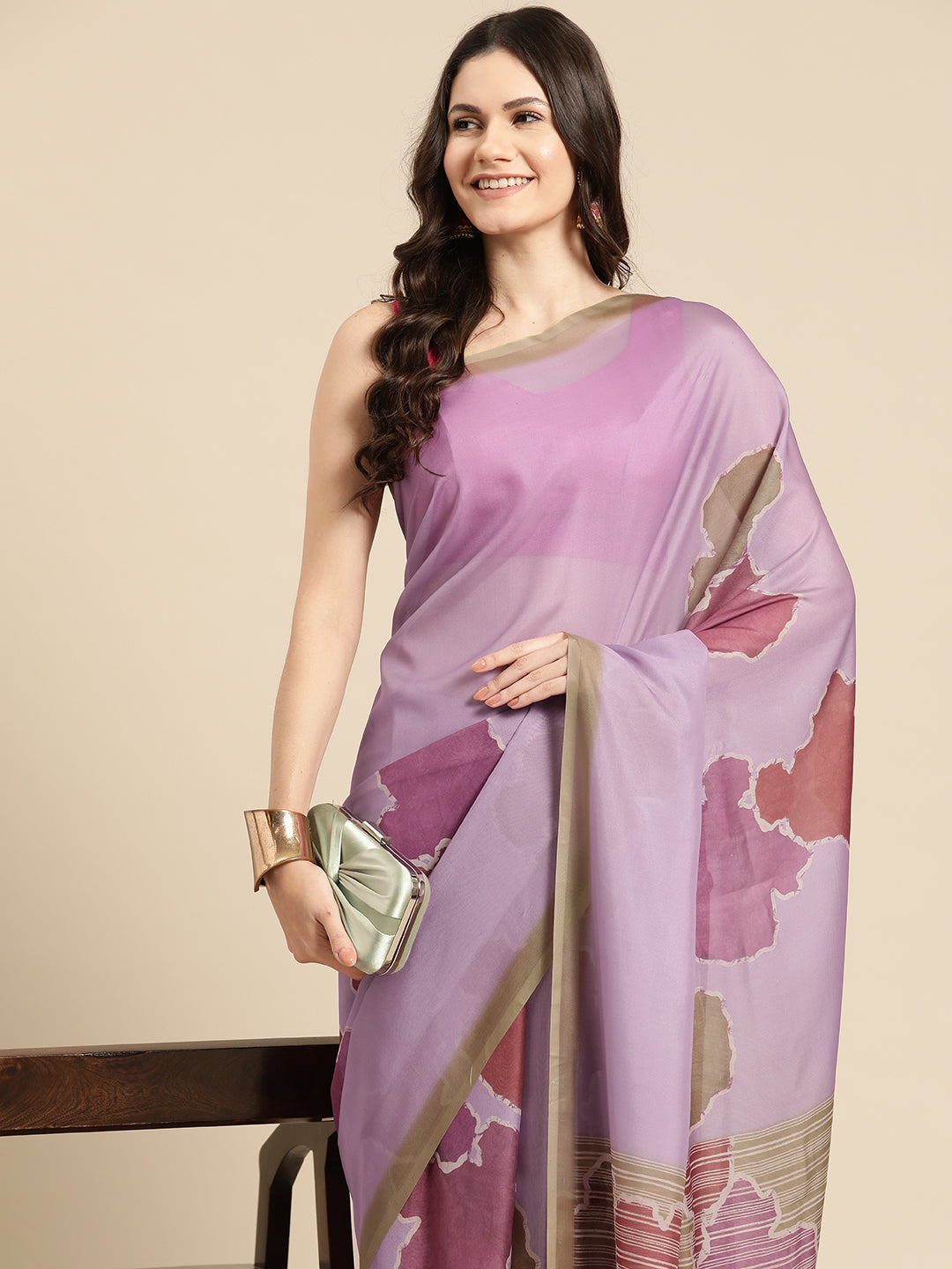 Women's Soft Silk Color Blocked Digital Printed Saree