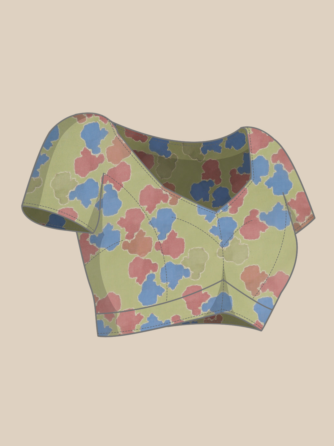 Women's Soft Silk Color Blocked Digital Printed Saree