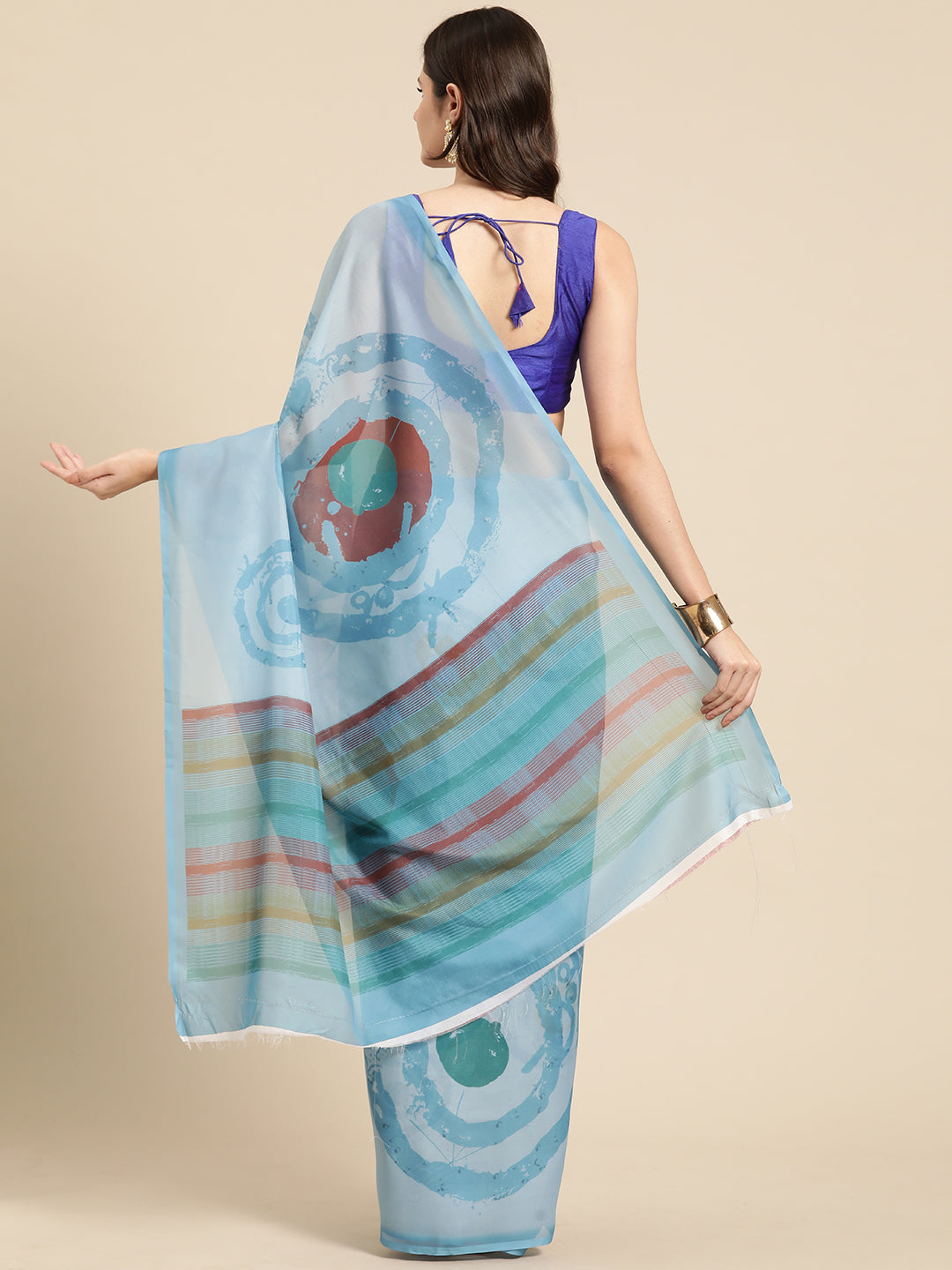 Women's Soft Silk Color Blocked Digital Printed Saree