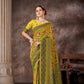 Mustard & Multicolored Floral Silk Blend Saree