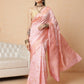 Woven Design Banarasi Cotton Silk Pastel Color Saree With Zari Border