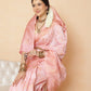 Woven Design Banarasi Cotton Silk Pastel Color Saree With Zari Border