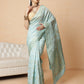 Woven Design Banarasi Cotton Silk Pastel Color Saree With Zari Border
