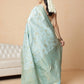 Woven Design Banarasi Cotton Silk Pastel Color Saree With Zari Border