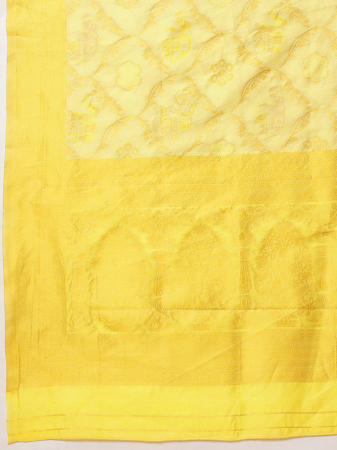 Woven Design Banarasi Cotton Silk Pastel Color Saree With Zari Border