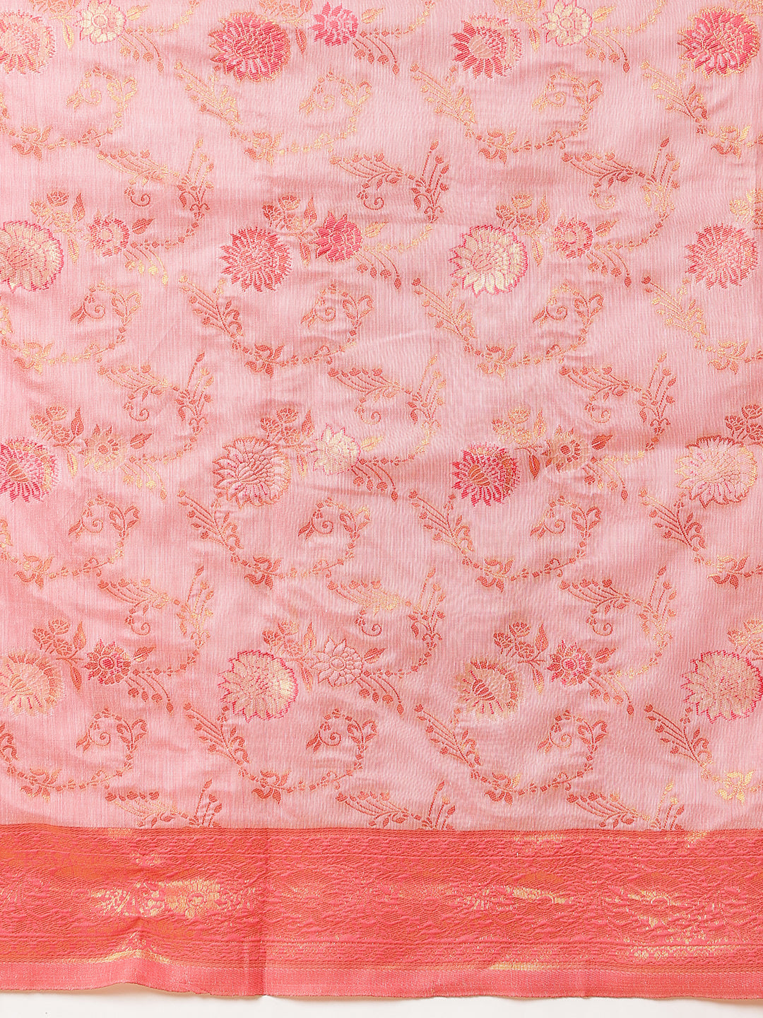 Woven Design Banarasi Cotton Silk Saree With Zari Border