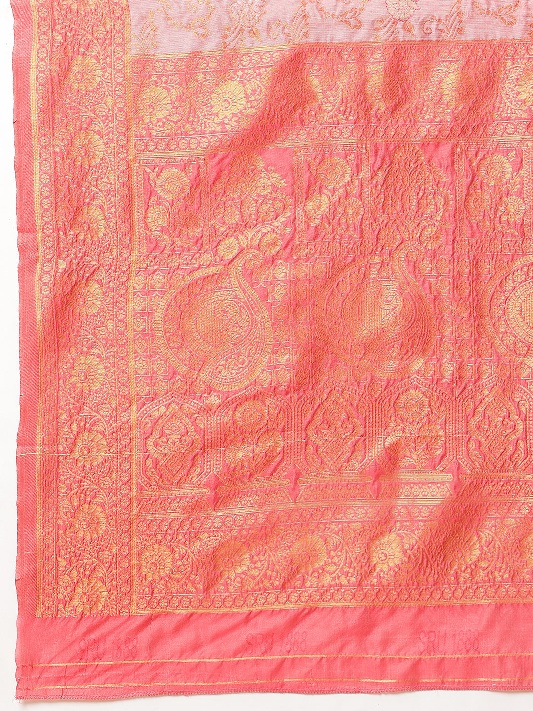 Woven Design Banarasi Cotton Silk Saree With Zari Border