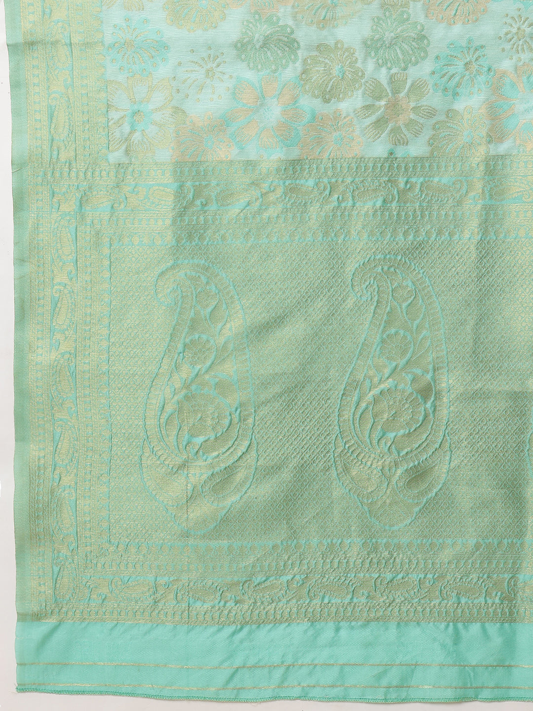Woven Design Banarasi Cotton Silk Saree With Zari Border