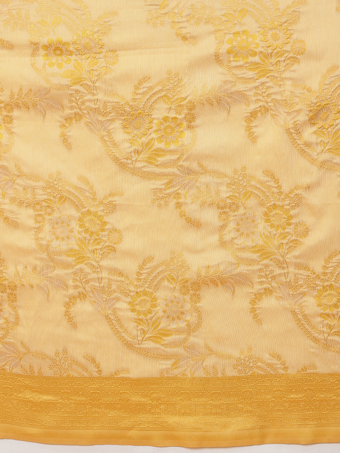 Woven Design Banarasi Cotton Silk Saree With Zari Border