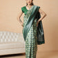 Banarasi Silk Zari Woven Design Abstract Saree With Contrast Border