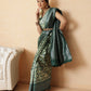 Banarasi Silk Zari Woven Design Abstract Saree With Contrast Border