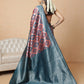 Banarasi Silk Zari Woven Design Abstract Saree With Contrast Border