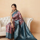 Banarasi Silk Zari Woven Design Abstract Saree With Contrast Border
