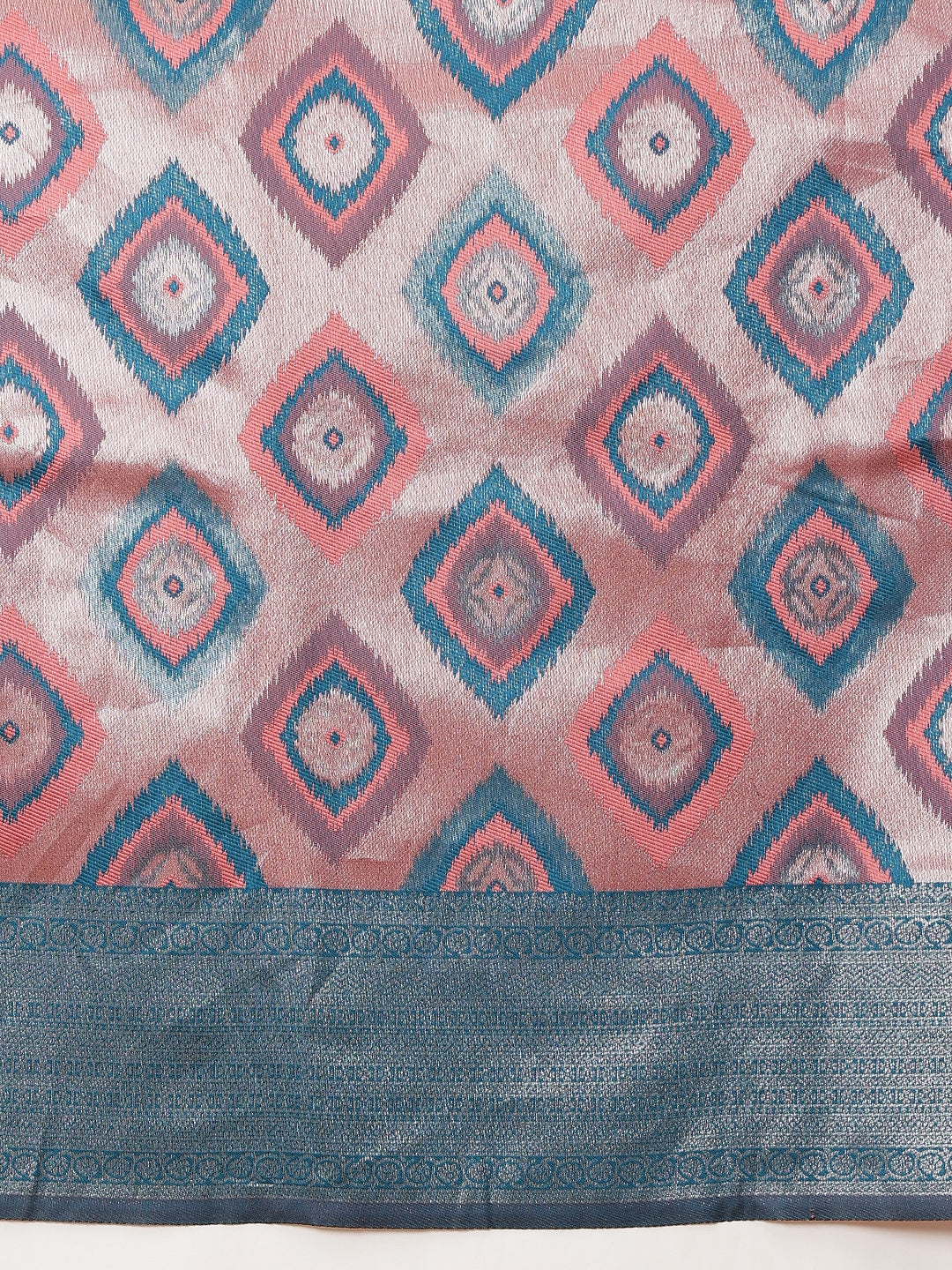 Banarasi Silk Zari Woven Design Abstract Saree With Contrast Border