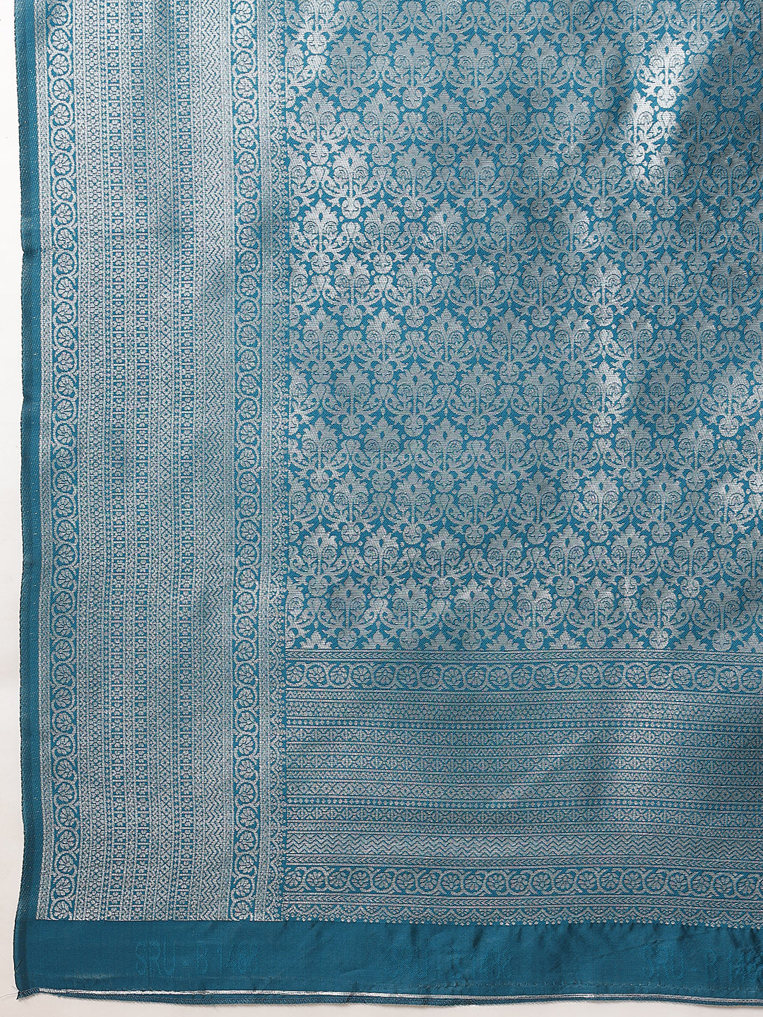 Banarasi Silk Zari Woven Design Abstract Saree With Contrast Border