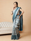 Banarasi Silk Zari Woven Design Abstract Saree With Contrast Border