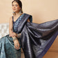 Floral Design Banarasi Silk Sarees With Zari Work