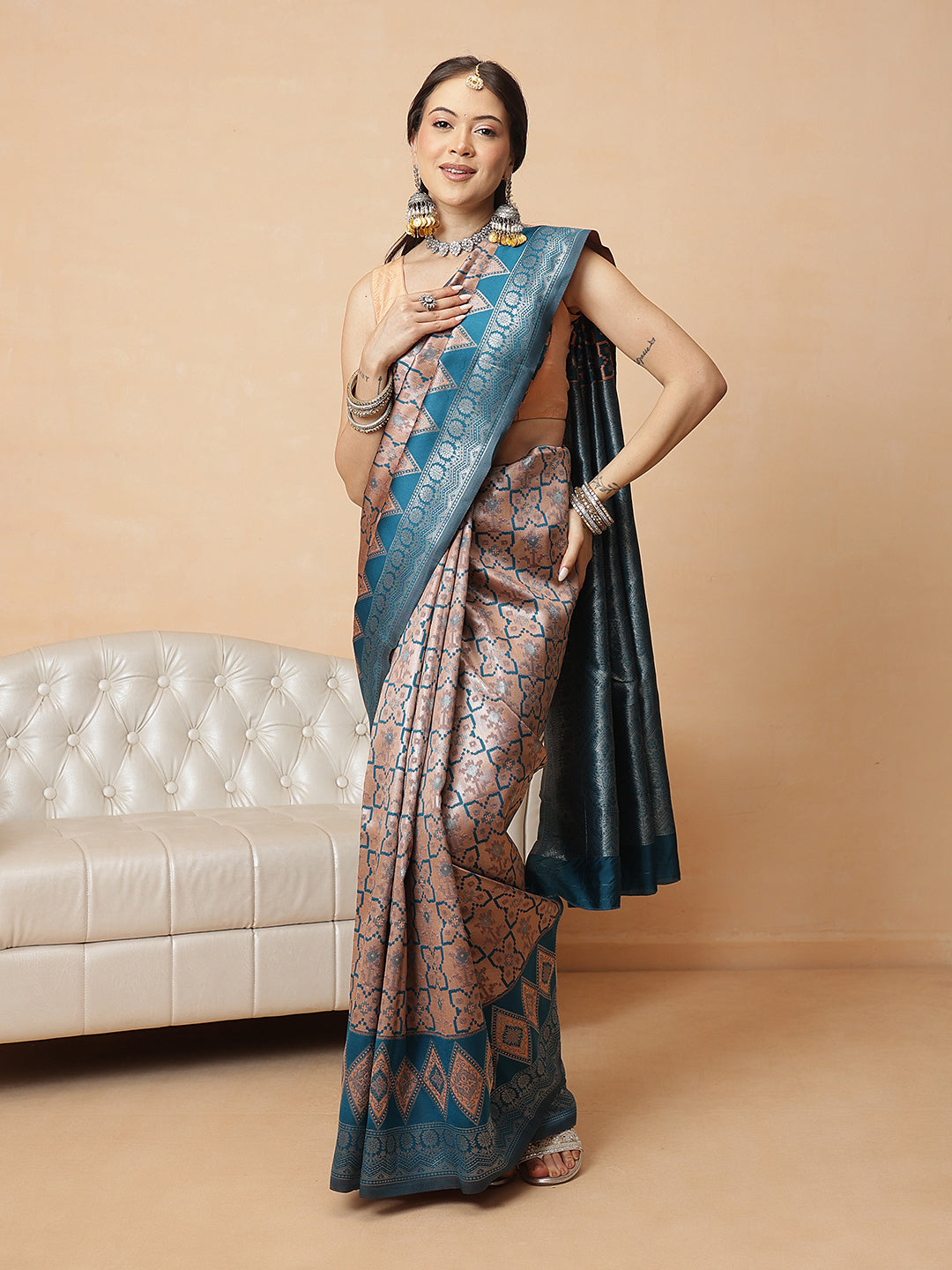 Floral Design Banarasi Silk Sarees With Zari Work