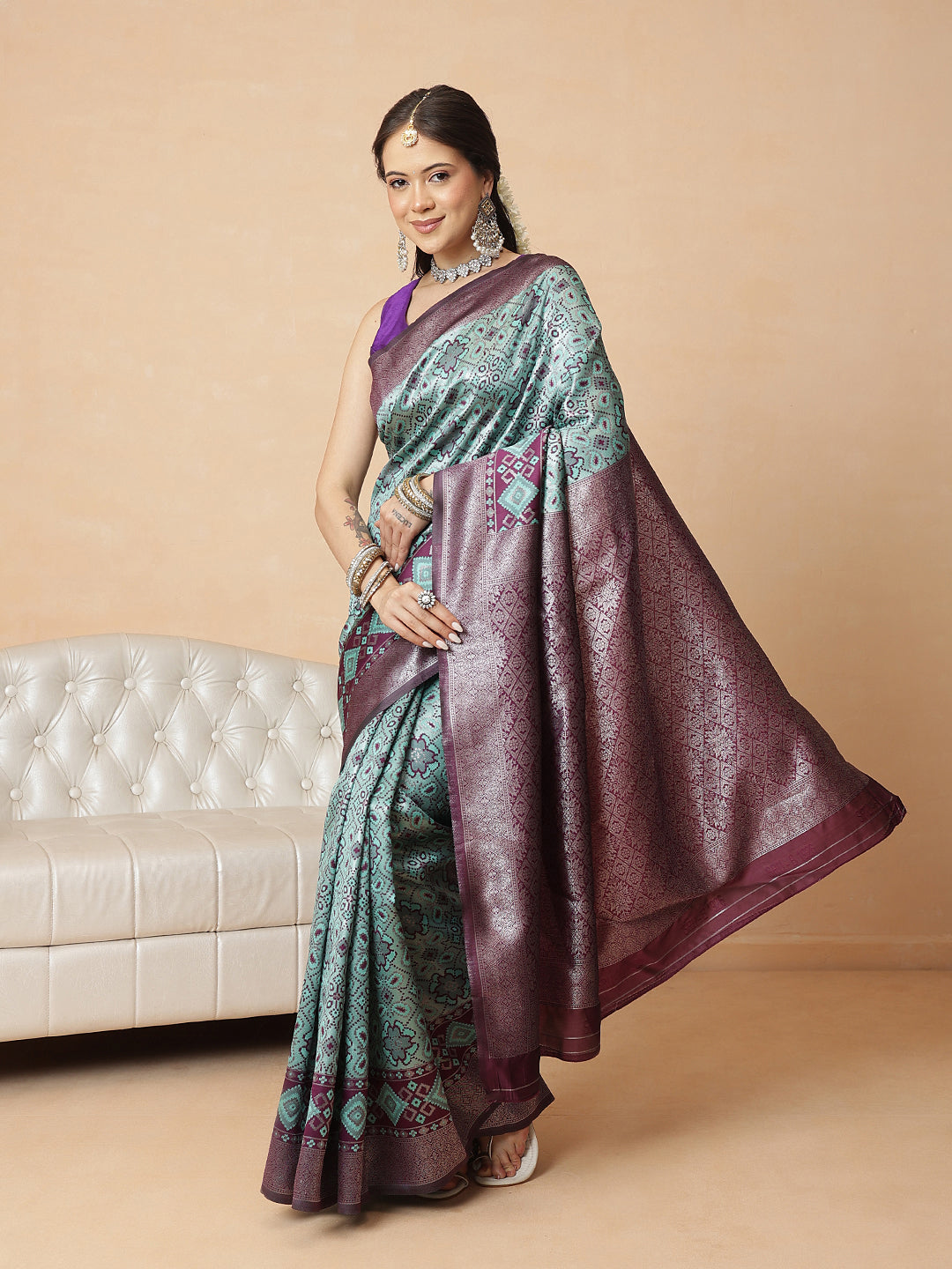 Floral Design Banarasi Silk Sarees With Zari Work