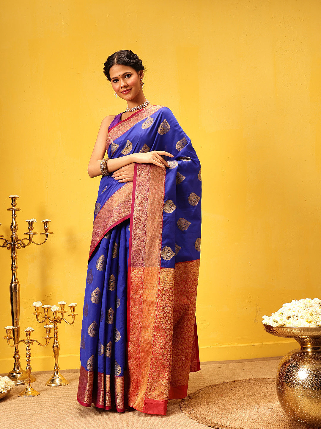 Kanjivaram Soft Silk Zari Woven Big Border With Rich Pallu Saree