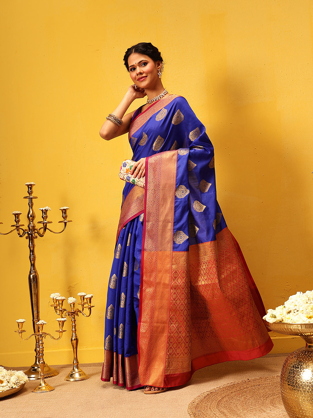 Kanjivaram Soft Silk Zari Woven Big Border With Rich Pallu Saree