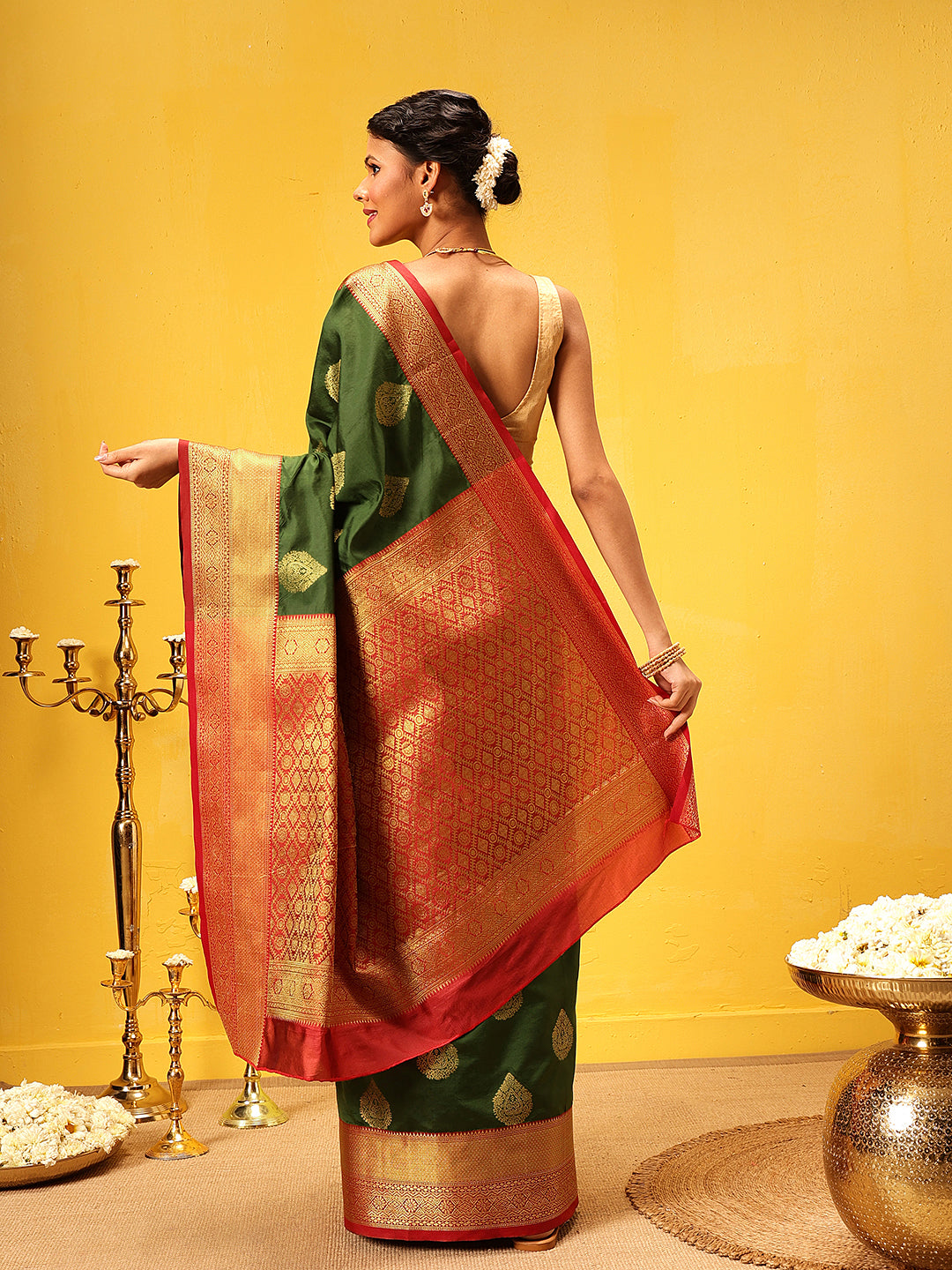 Kanjivaram Soft Silk Zari Woven Big Border With Rich Pallu Saree