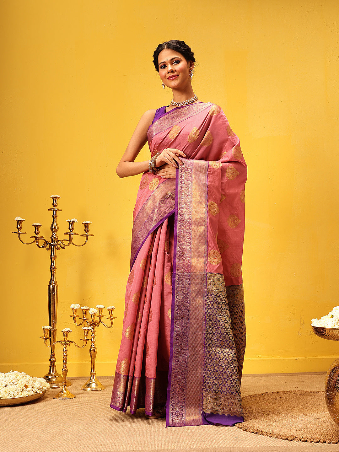 Kanjivaram Soft Silk Zari Woven Big Border With Rich Pallu Saree