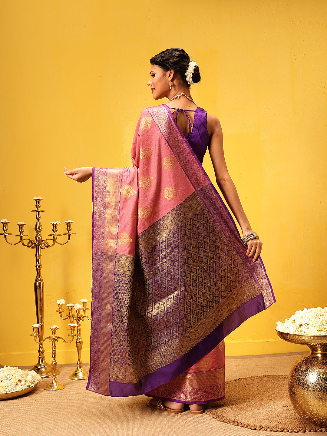 Kanjivaram Soft Silk Zari Woven Big Border With Rich Pallu Saree