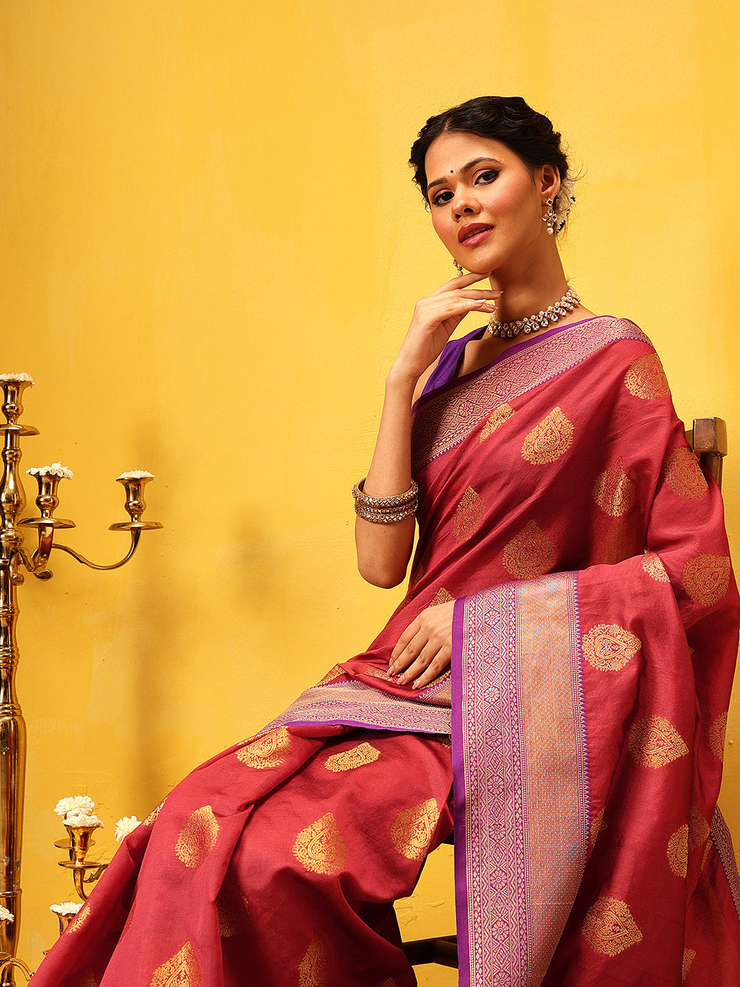 Kanjivaram Soft Silk Zari Woven Big Border With Rich Pallu Saree