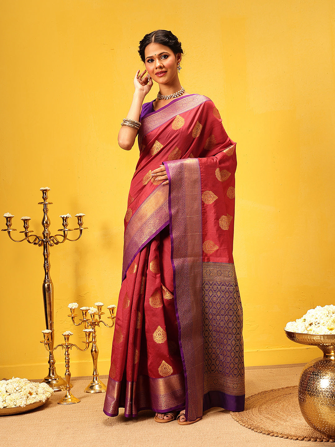 Kanjivaram Soft Silk Zari Woven Big Border With Rich Pallu Saree