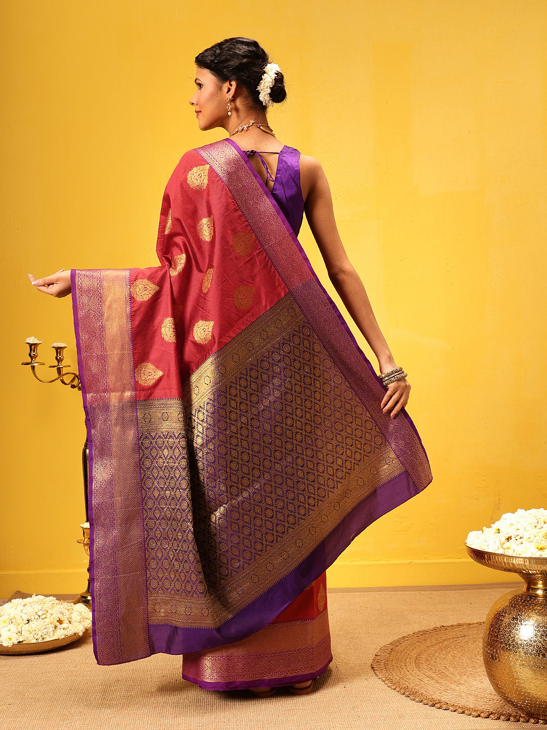 Kanjivaram Soft Silk Zari Woven Big Border With Rich Pallu Saree