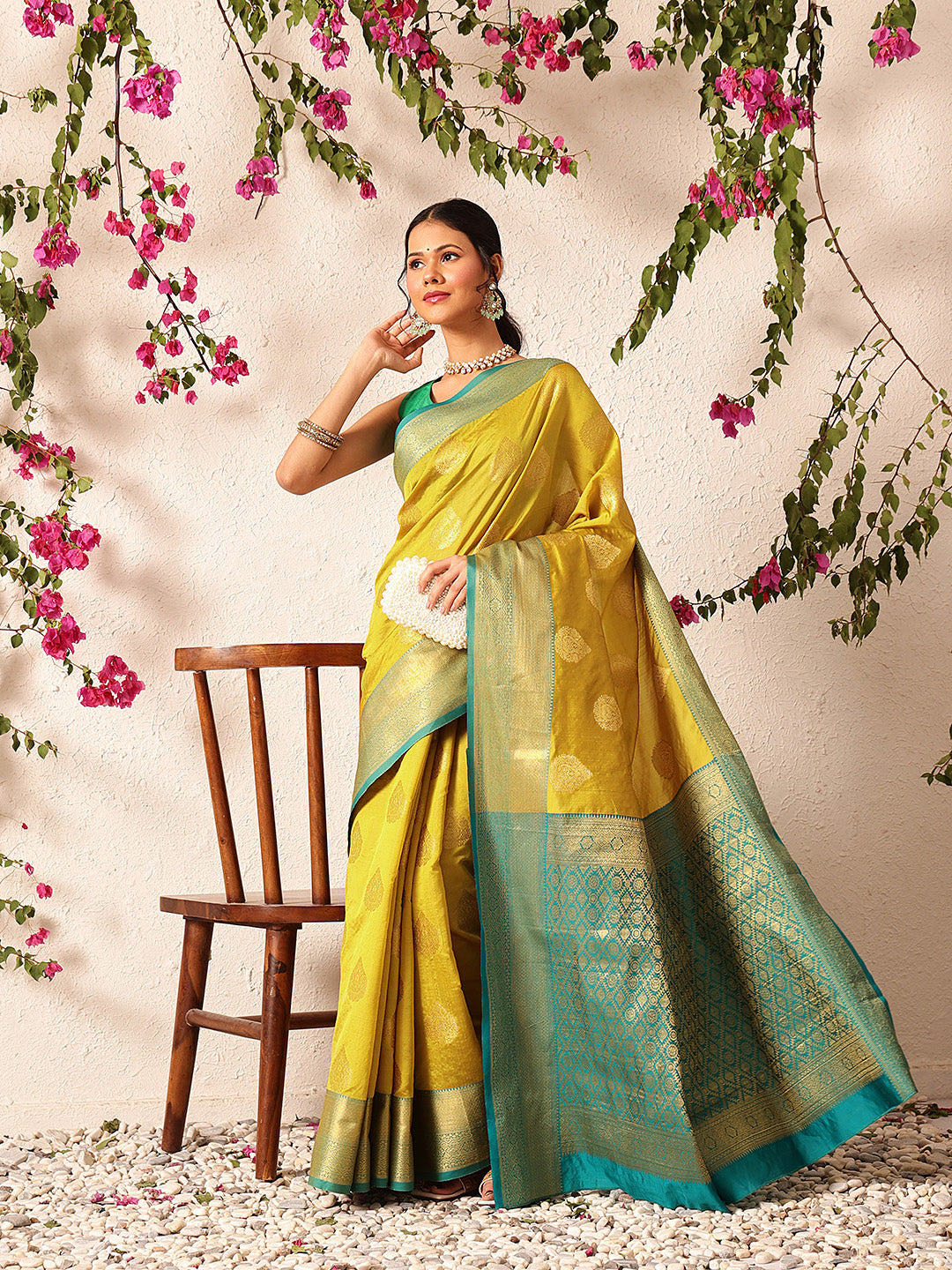 Kanjivaram Soft Silk Zari Woven Big Border With Rich Pallu Saree