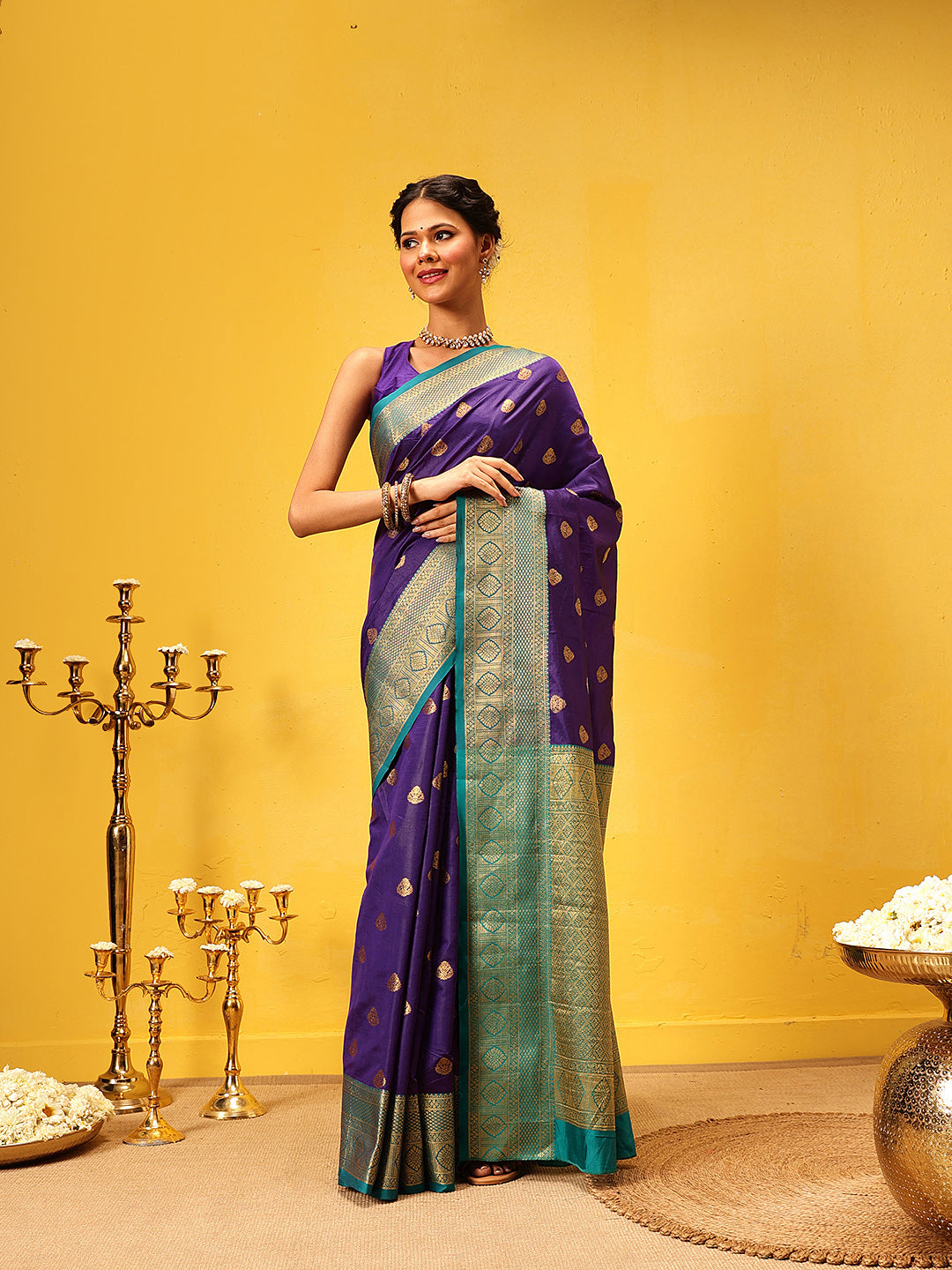 Kanjivaram Soft Silk Zari Woven Big Border With Rich Pallu Saree