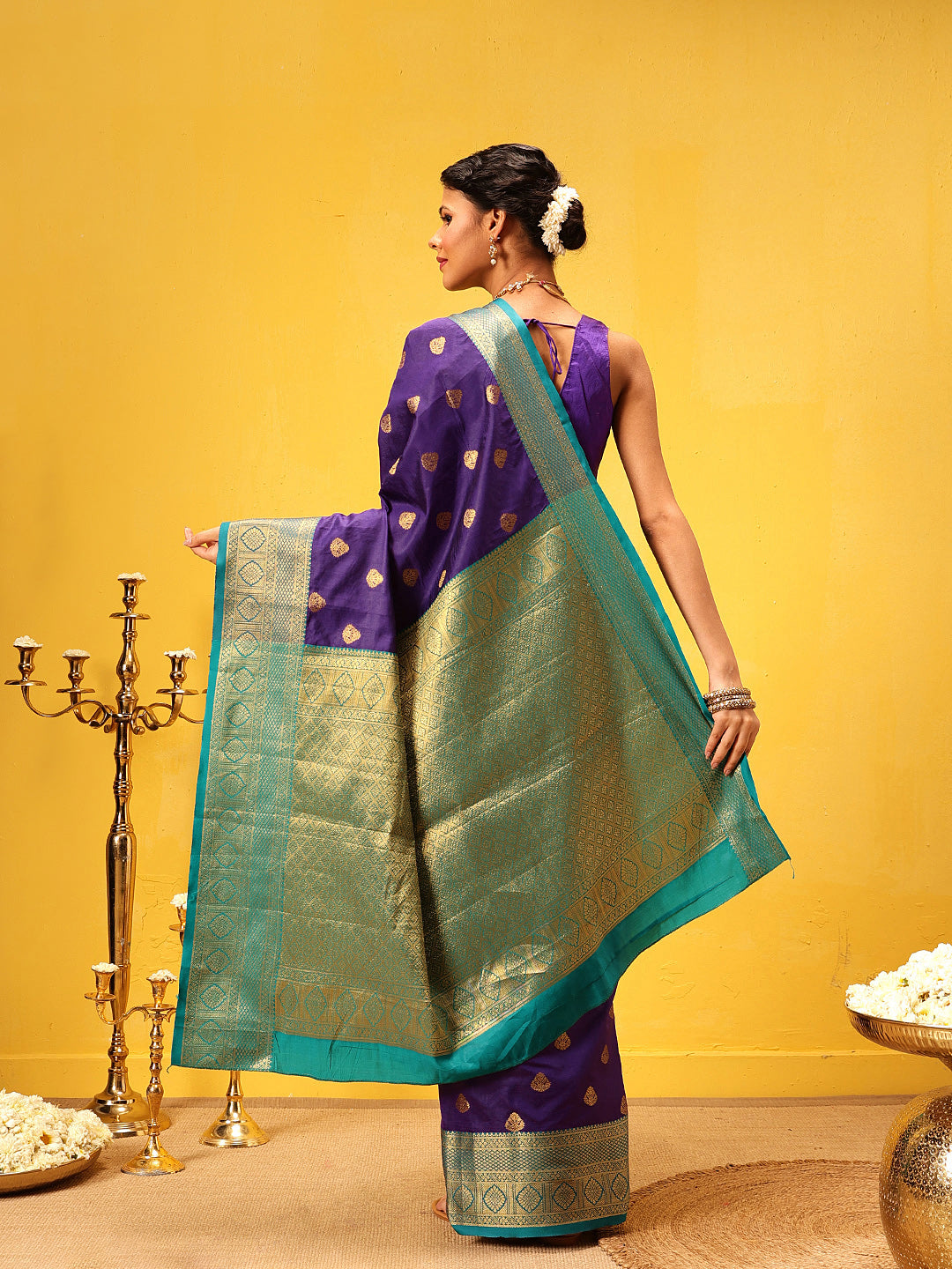 Kanjivaram Soft Silk Zari Woven Big Border With Rich Pallu Saree