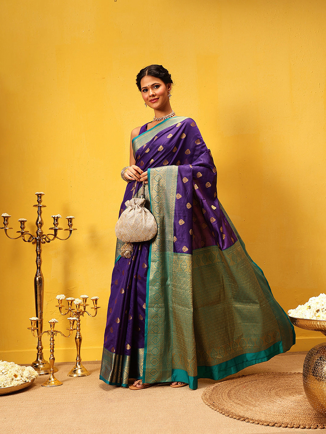 Kanjivaram Soft Silk Zari Woven Big Border With Rich Pallu Saree