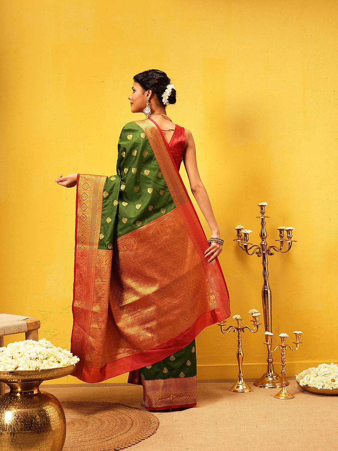 Kanjivaram Soft Silk Zari Woven Big Border With Rich Pallu Saree