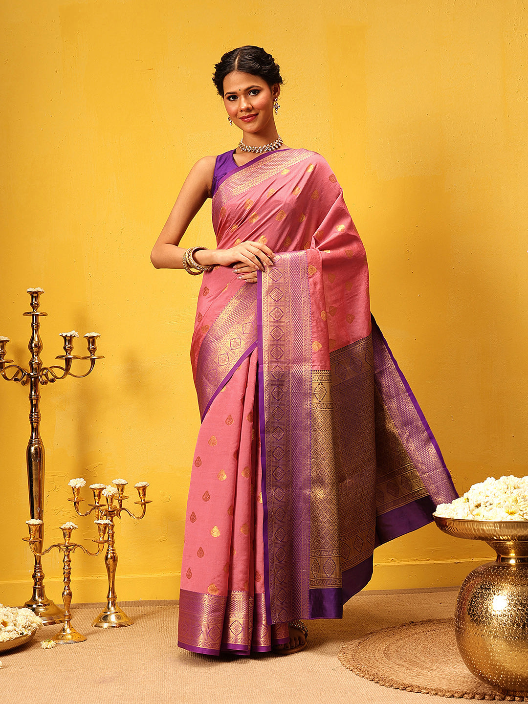 Kanjivaram Soft Silk Zari Woven Big Border With Rich Pallu Saree