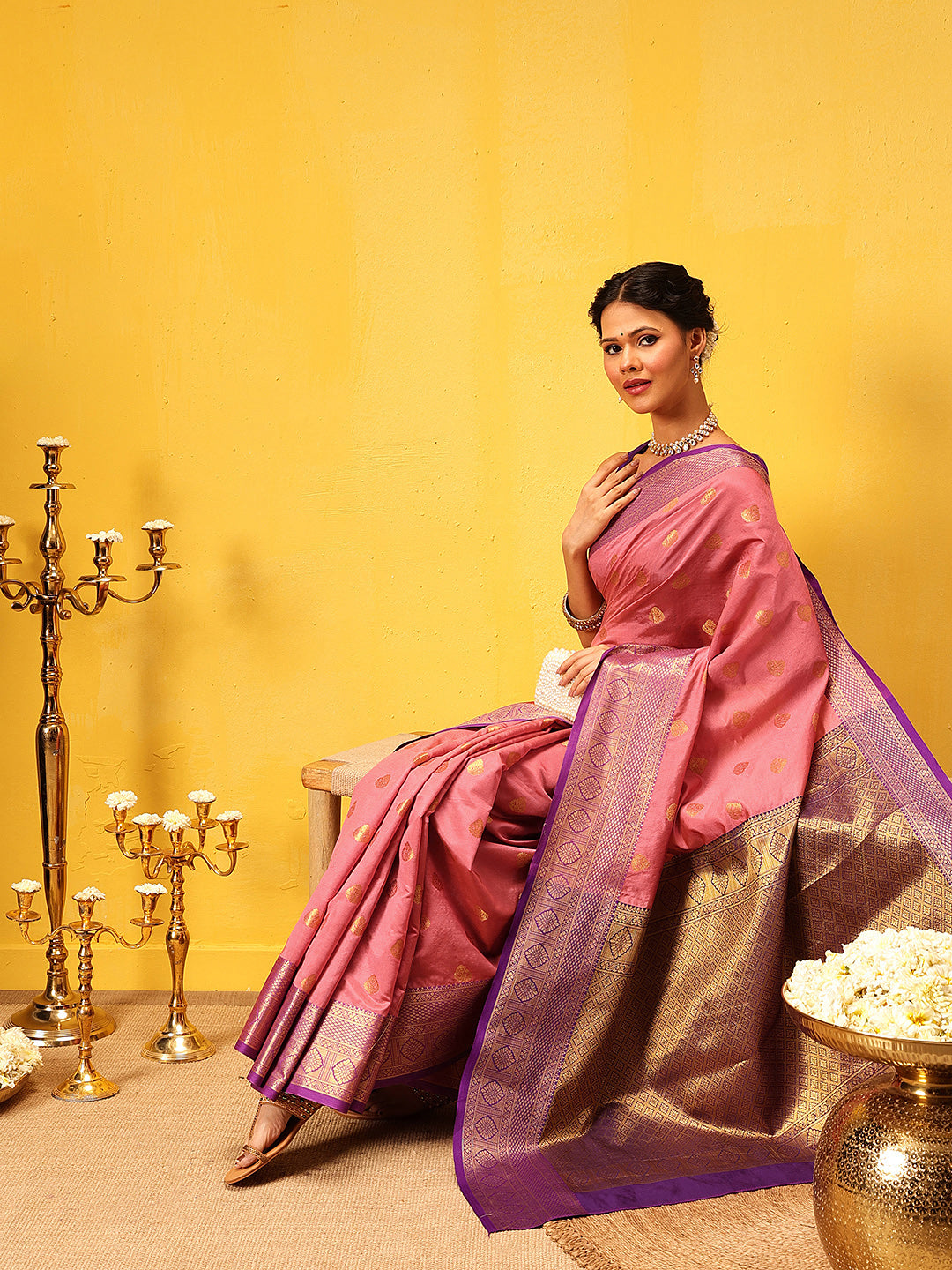 Kanjivaram Soft Silk Zari Woven Big Border With Rich Pallu Saree