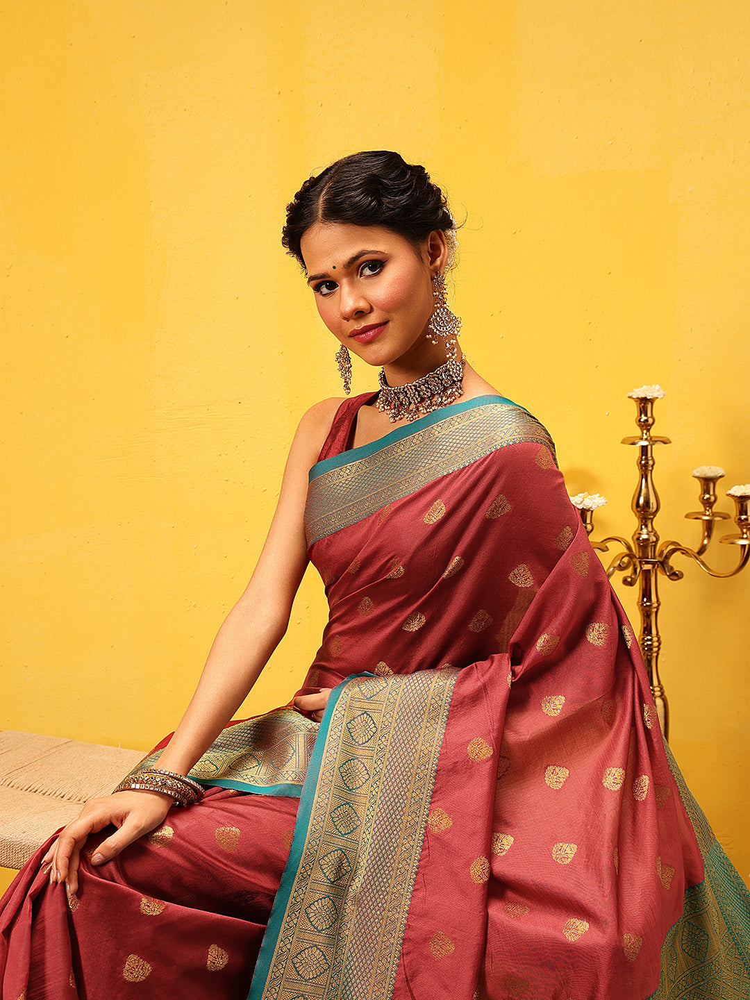 Kanjivaram Soft Silk Zari Woven Big Border With Rich Pallu Saree