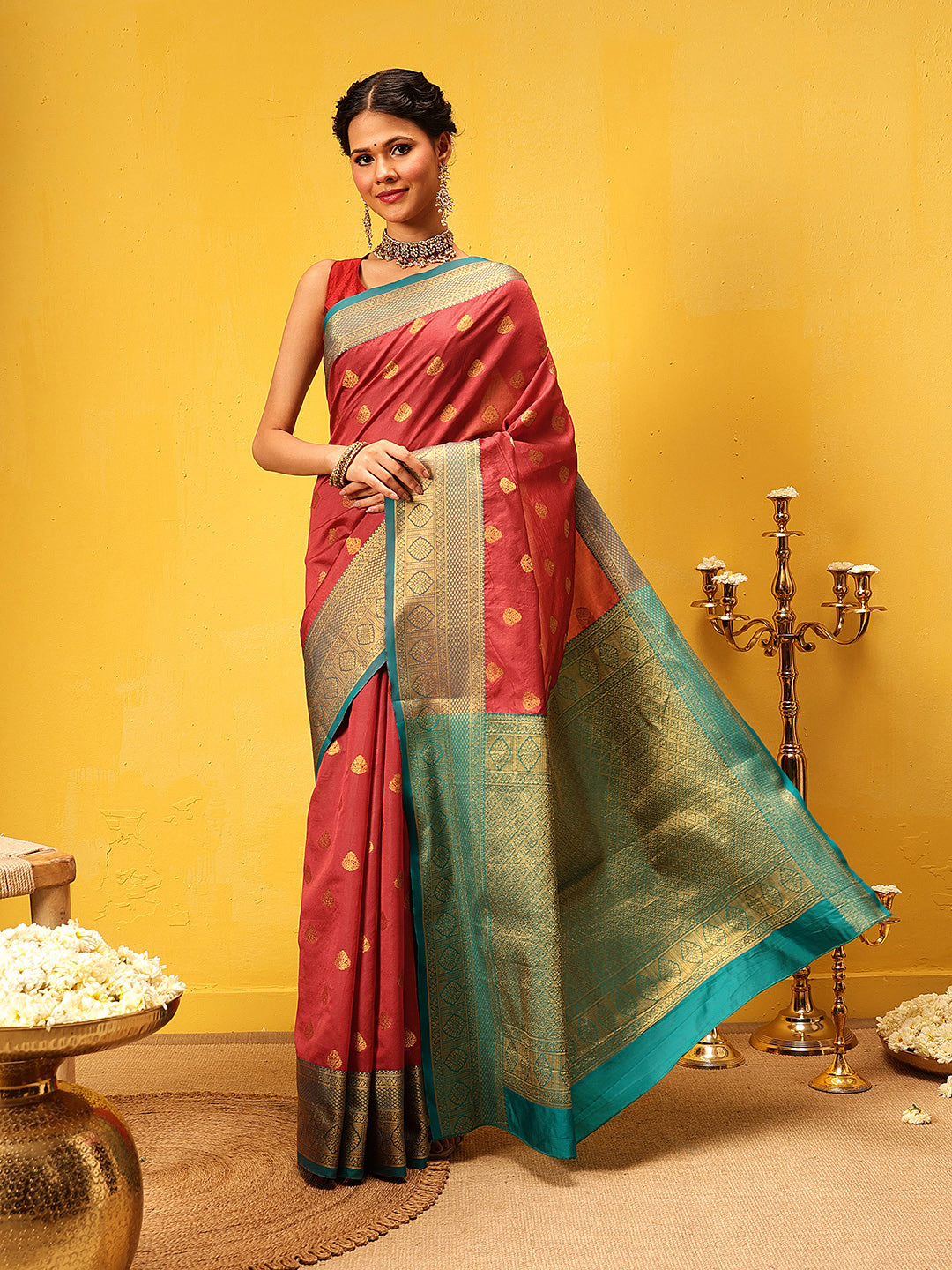 Kanjivaram Soft Silk Zari Woven Big Border With Rich Pallu Saree