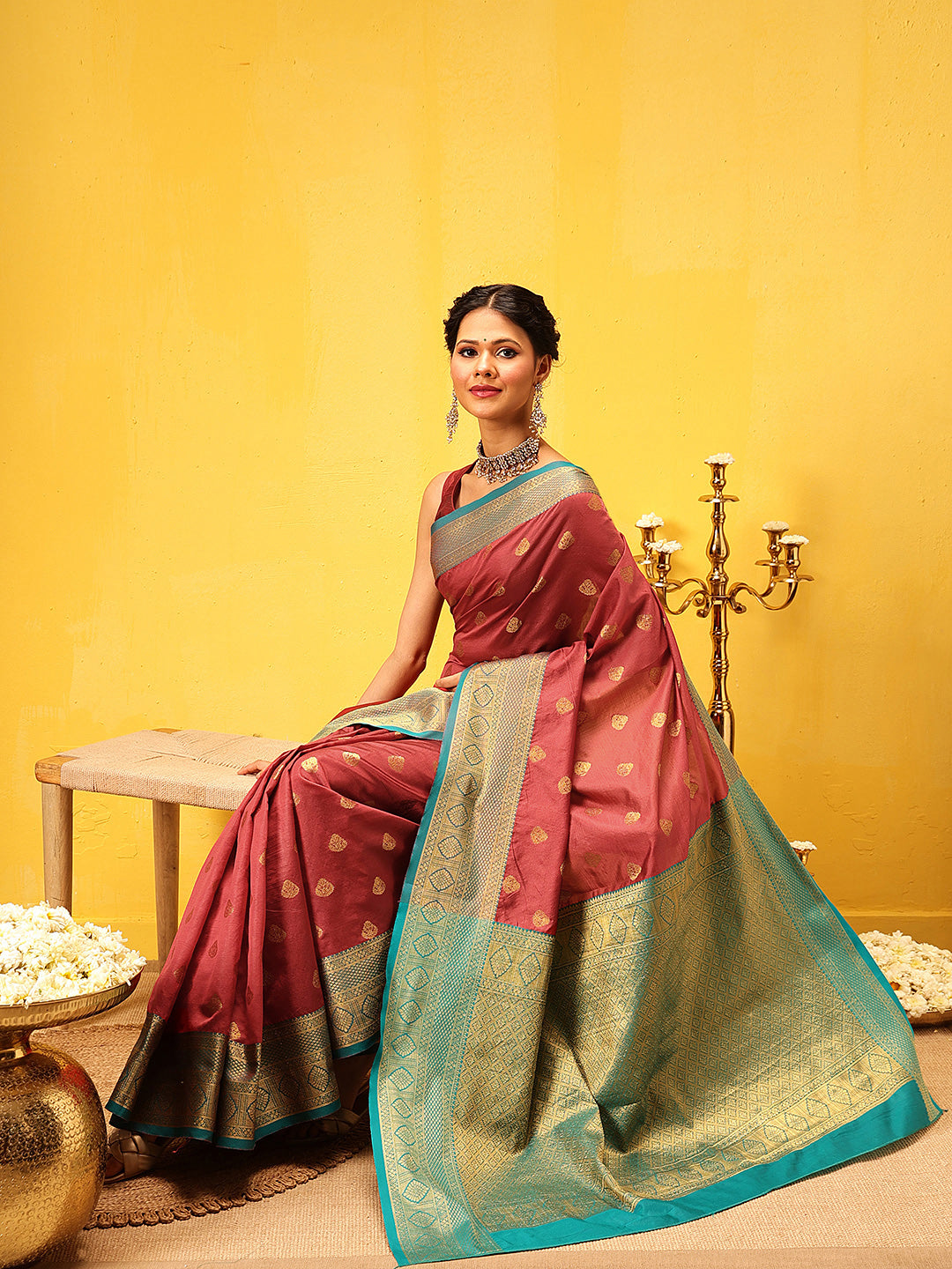 Kanjivaram Soft Silk Zari Woven Big Border With Rich Pallu Saree