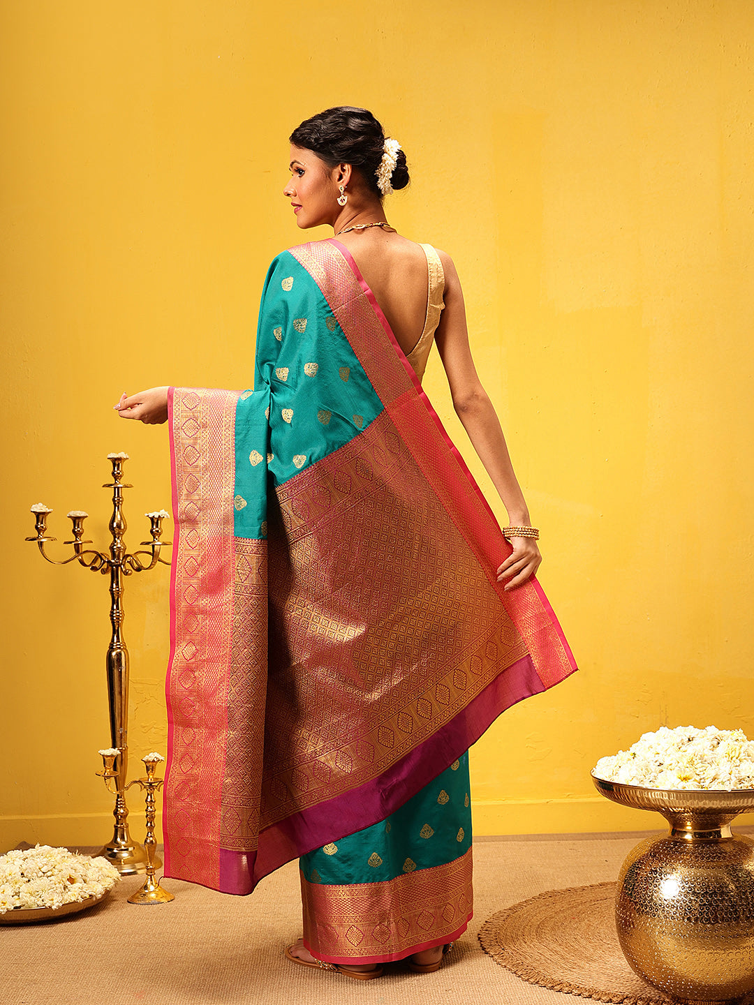 Kanjivaram Soft Silk Zari Woven Big Border With Rich Pallu Saree