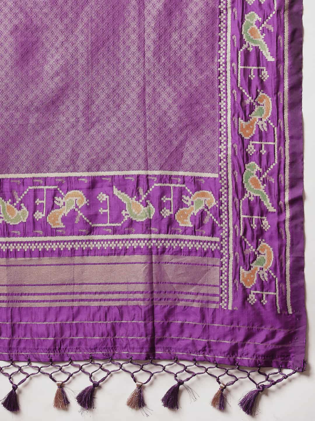 Pure Weaving Crushed Tissue Inspired Ikkat Woven Saree – view 6