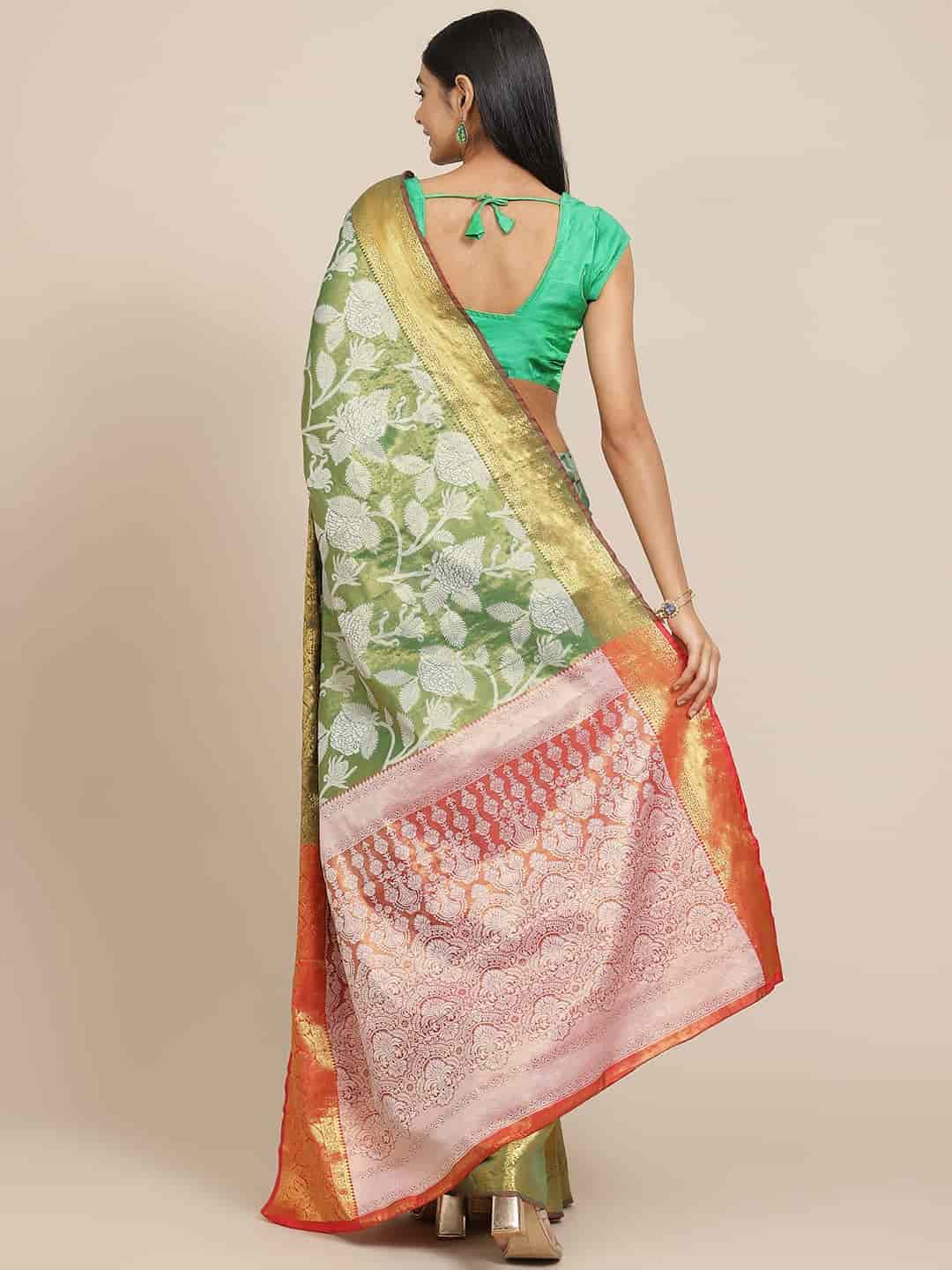 Ethnic Motifs Zari Woven Tissue Silk Saree