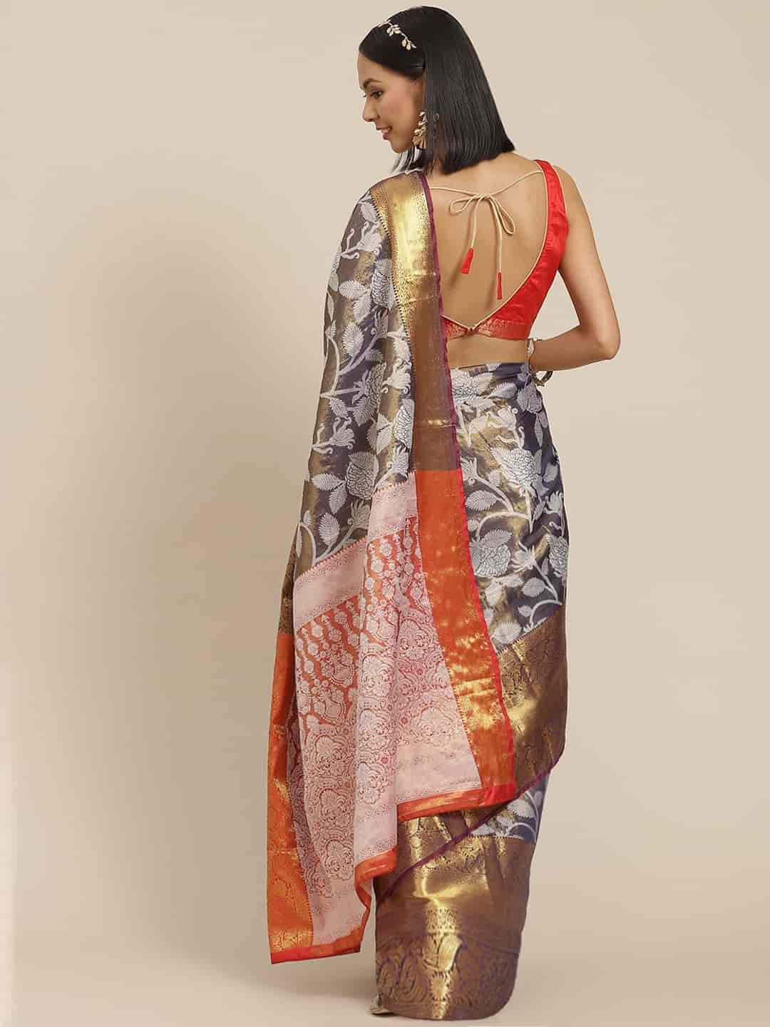 Ethnic Motifs Zari Woven Tissue Silk Saree