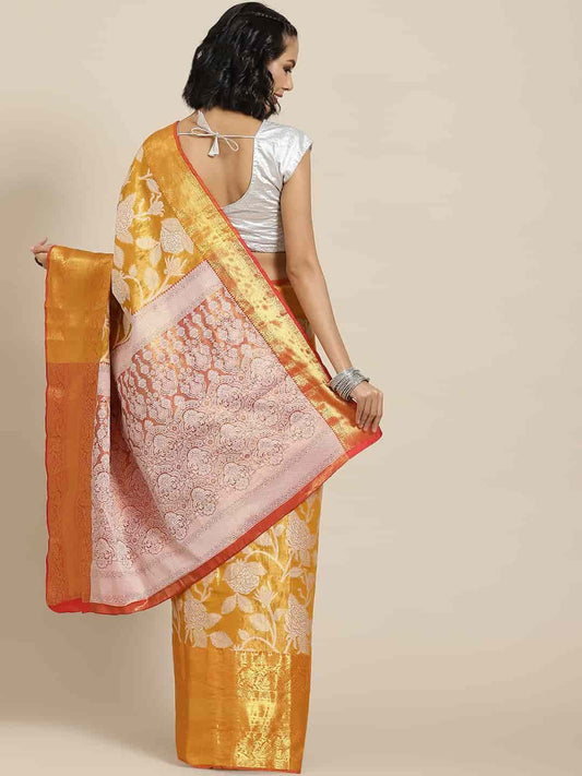 Ethnic Motifs Zari Woven Tissue Silk Saree